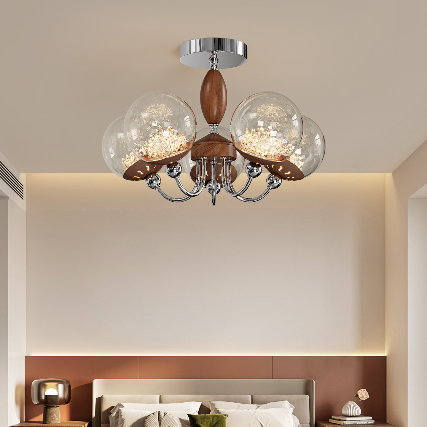 Luz de techo de dormitorio medieval francesa vintage retro alta sensación 2026 nueva lámpara Zhongshan 179L