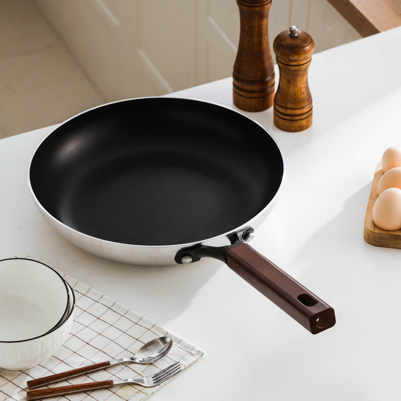 跨境3.5厚平底不粘煎锅复底家用煎蛋煎鱼炒锅燃气灶电磁炉通用