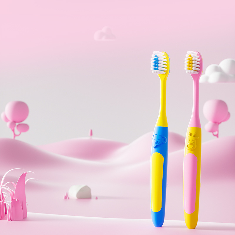[Strict Selection] 4 Small Deer Elephant Children's Soft Hair Toothbrush Gingival Protection for 3-6-12 Years Old Baby Home Spot