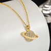 Necklace, advanced sweater, pendant, light luxury style, internet celebrity, silver 925 sample, diamond encrusted, high-quality style