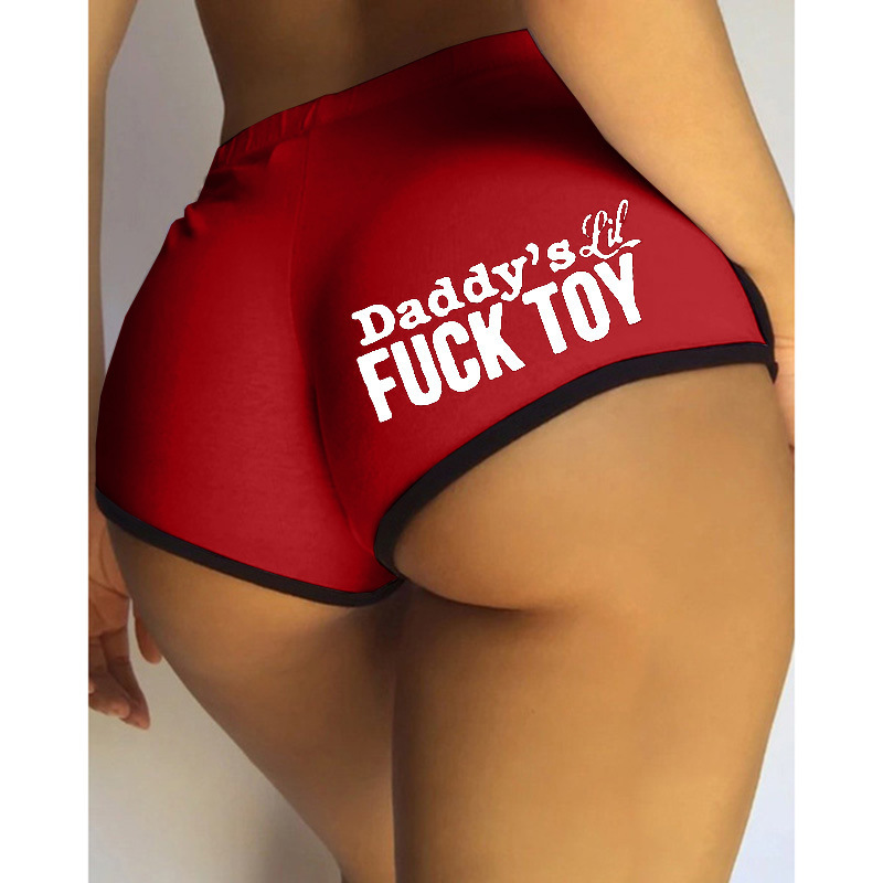 European and American hot pants wish Amazon New plus size printed slim fit sports yoga pants sexy belly contracting shorts