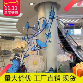 蝴蝶立体装饰商场装扮春季美陈dp点摆件创意吊饰橱窗蝴蝶道具