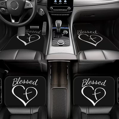 Universal Car Floor Mat Set of Four, Crystal Velvet Mats, Decorative Foot Pads, Dirt-Resistant, Customizable Cross-Border Set