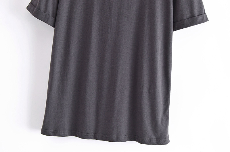 Retro Printed Round Neck Short Sleeve T-Shirt NSAM42380