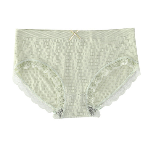 Cloud bubble pants graphene moisture-wicking seamless seamless mid-waist breathable solid color lace women's briefs underwear for women