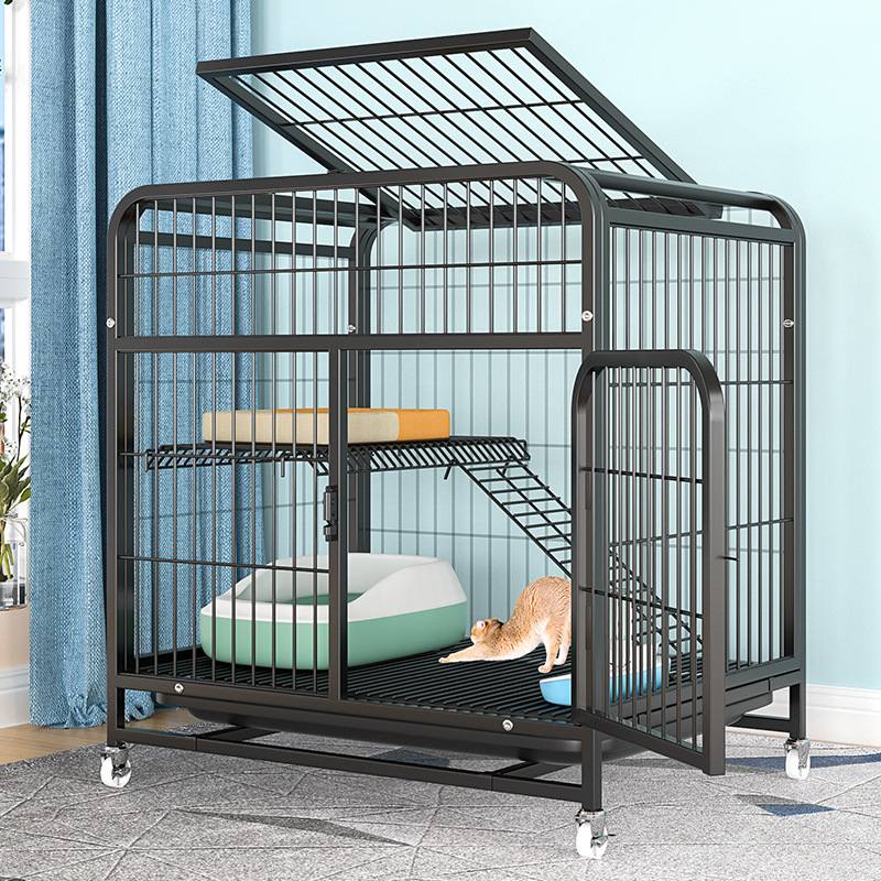 Gato jaula gato Villa jaula de gran tamaño con inodoro integrado mascota gato Nido Villa Casa del gato de la casa Casa del gato