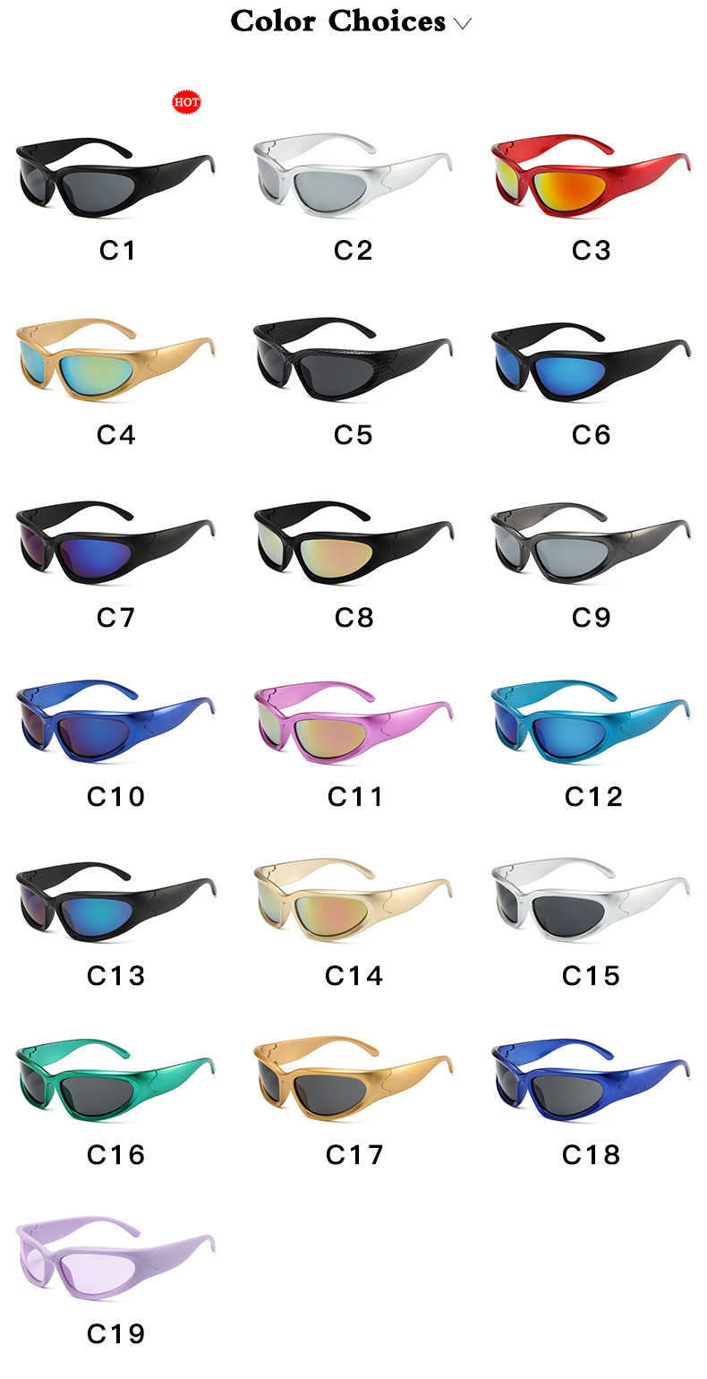 Outdoor Occasion Unisex Gender Y2K Cool Style Solid Color Ac UV400 Protection Cat Eye Full Frame Women's Sunglasses