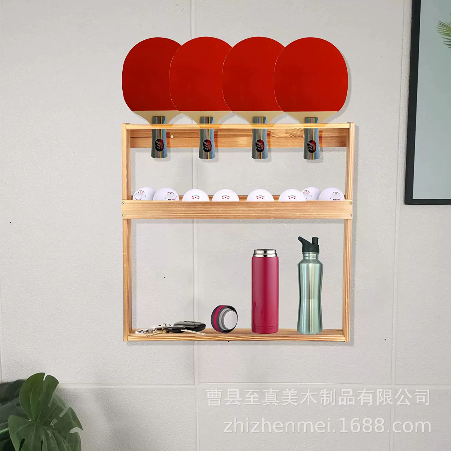 Деревянная стойка для хранения ракеток для настольного тенниса Стеллаж для хранения ракеток для настольного тенниса деревянная подвесная стойка для настольного тенниса игровая комната