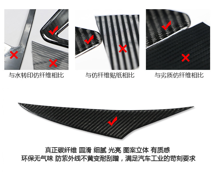 Carbon Fiber Headlight Eyelid Stickers For Mazda 3 Axela 14-19
