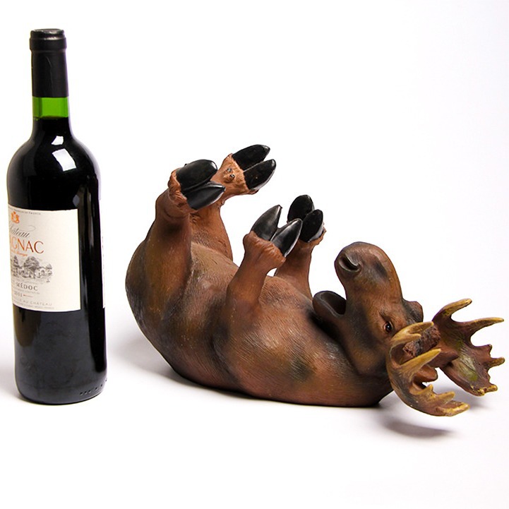 Sala de estar creativa animal cabeza de ciervo alce vino tinto estante de vino muebles para el hogar gabinete de vino decoración decoración hogar soporte de vino oficina