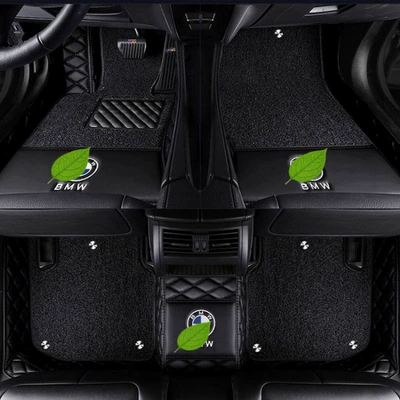 Modelə uyğun ayaqaltı | Suitable for BMW 5 Series 525li - bmw-1-series-double-layer-pure-black-black-silk-loop