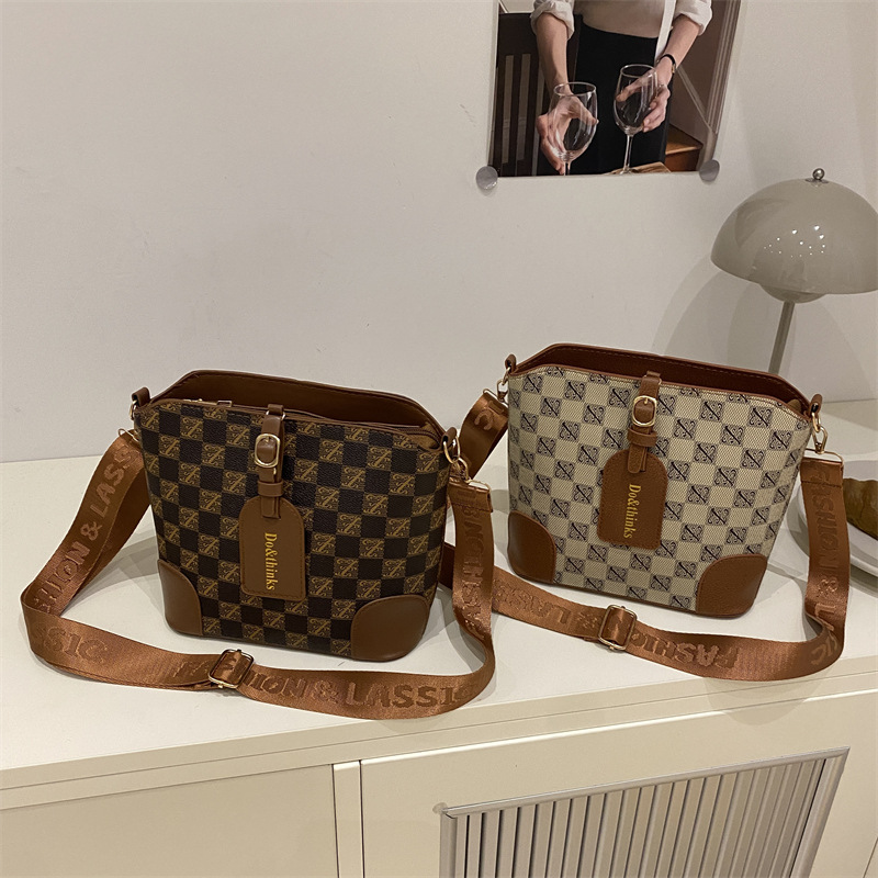 Qadın kiçik bucket çanta, retro çiyin və çarpaz çanta