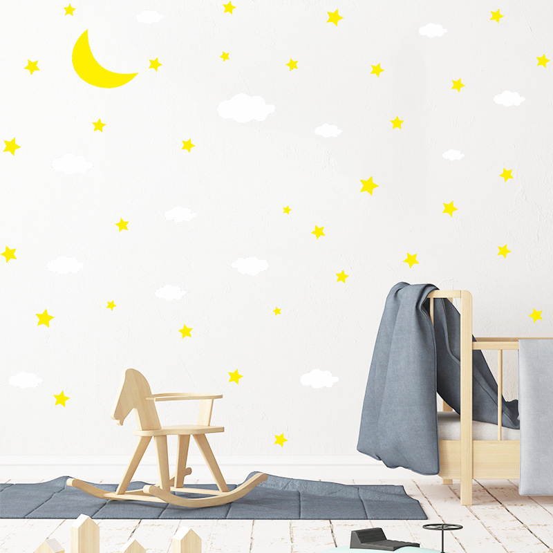 Cartoon Moon Clouds Stars Wall Stickers Wholesale display picture 6