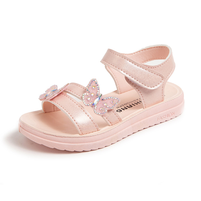 Sandalias de Princesa para Niña Cuero Sintético y Caucho Antideslizante para Playa y Diario