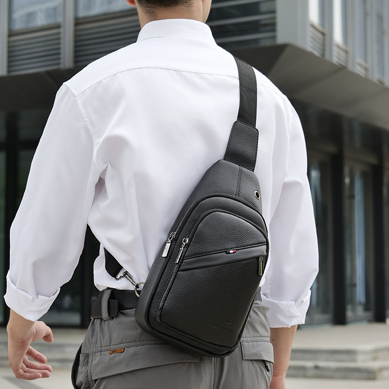 Bolso de hombre Bolso de pecho para hombre Bolso de mensajero de sentido avanzado Bolso de pecho Bolso de hombro para hombre Marca de moda Bolso de cuero para hombre Mochila para hombre