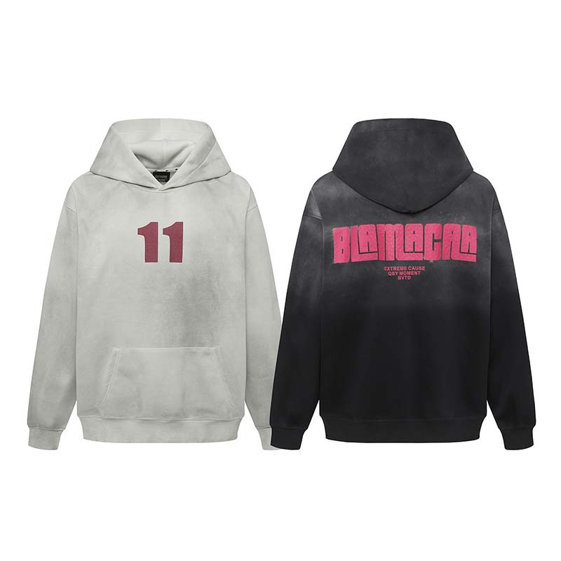 Vêtements pour hommes Marque de mode de rue Impression alphanumérique Jet d'encre Pull sale Sweat à capuche Sweat à capuche rétro ample cool pour hommes_voghion.com