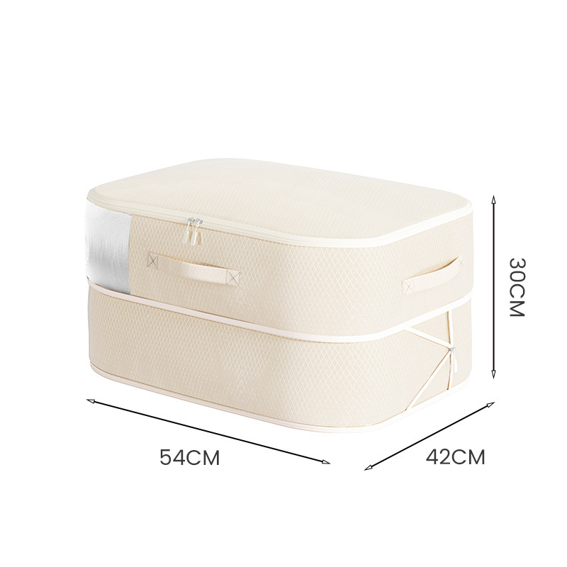 [다이아몬드 그리드] 비주얼 수납가방 [베이지] 54*42*30cm