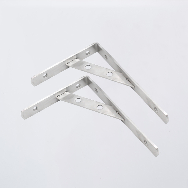 Soporte de triángulo de acero inoxidable sin perforaciones Soporte de estante de almacenamiento de cocina de ángulo recto sólido Soporte de estante de pared Estante de soporte