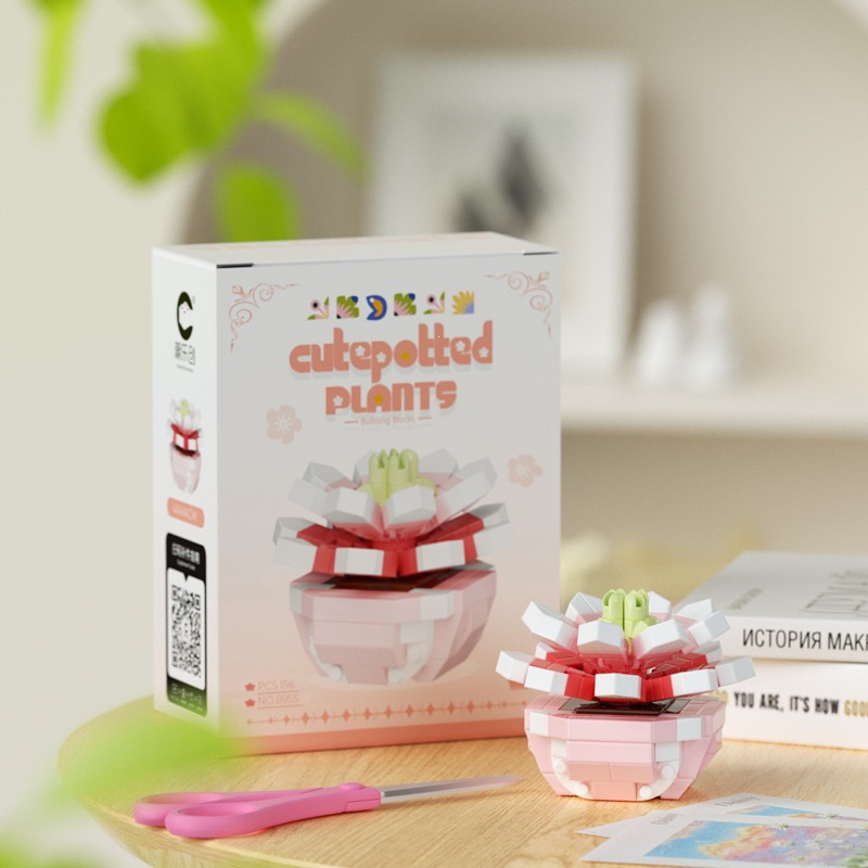 Chao Le Chuang 7345 - 7348 flores interestelares arco iris ramo de flores ensamblaje bloques de construcción juguetes para niños niñas rompecabezas adornos