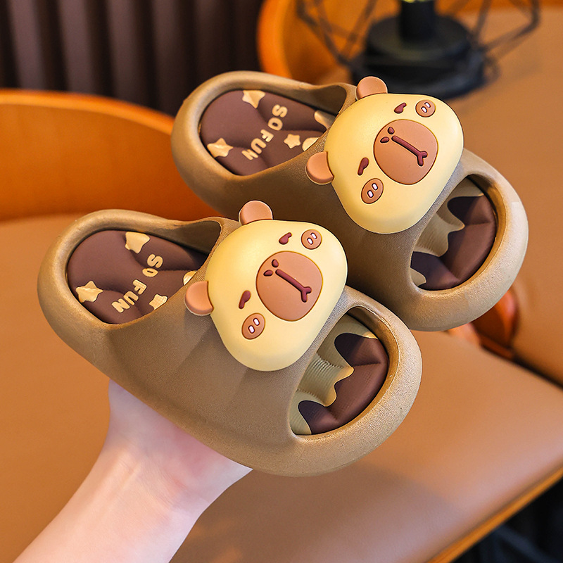 Capibara verano niños zapatillas antideslizantes de fondo suave para niños pequeños y medianos niños grandes zapatillas de baño de playa para niños