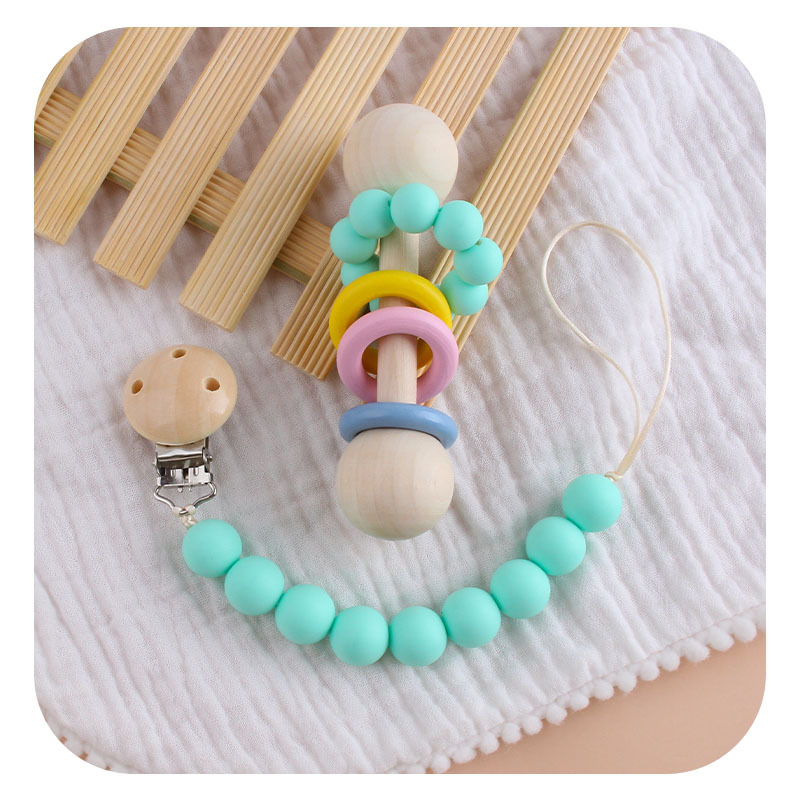 Nuevos juguetes creativos para niños de goma de madera para bebés agarrar mano de agitación de perlas de molar para bebés ejercicio interactivo varilla