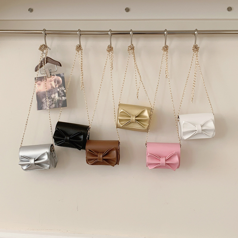Bolsas de comercio exterior transfronterizo para niños bolsas de cadena mini compactas bolsas de arco encantadoras para niños y niñas bolsas cuadradas