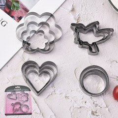 Factory stainless steel cookie molds children DIY 6-piece set 12-piece set cake baking cutting mold set tools