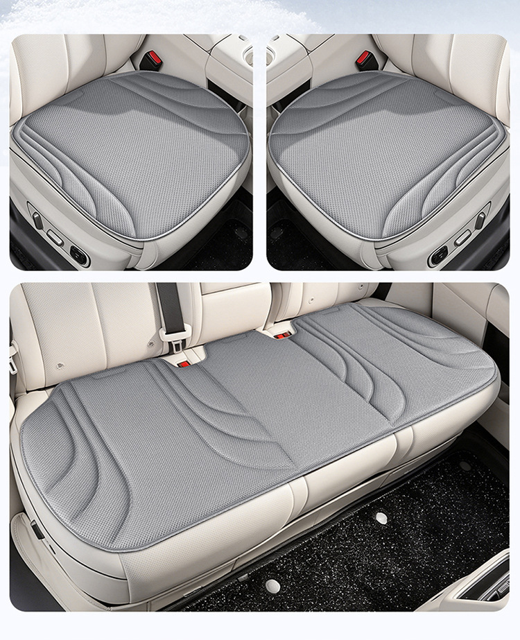 Car Seat Cushion Three-Piece Set/Single Seat Universal for All Seasons in Stock, Car Seaweed Seat Cushion Front Row Single-Piece Seat Square Cushion