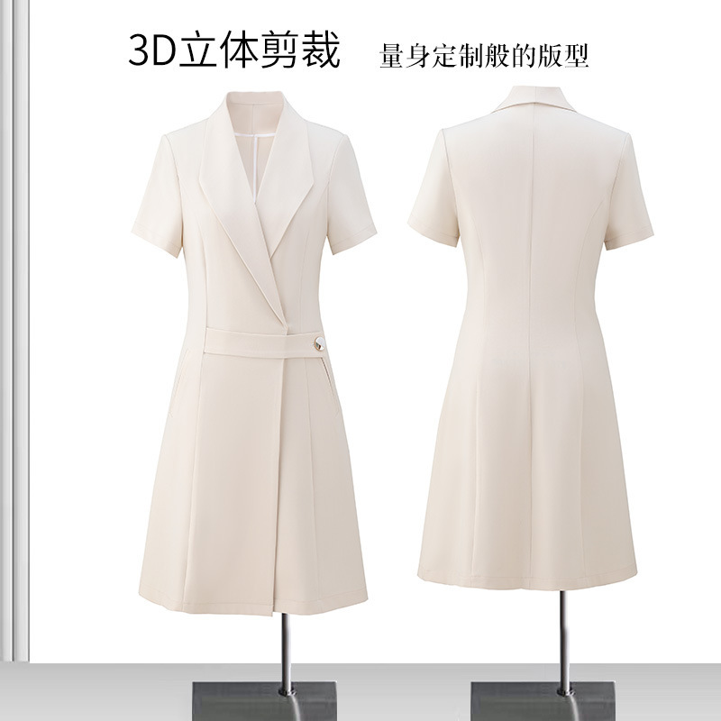 Professional Suit dress Female Summer Temperament ol Host Interview Work Clothes Formal Occasion High-end Pleated Skirt