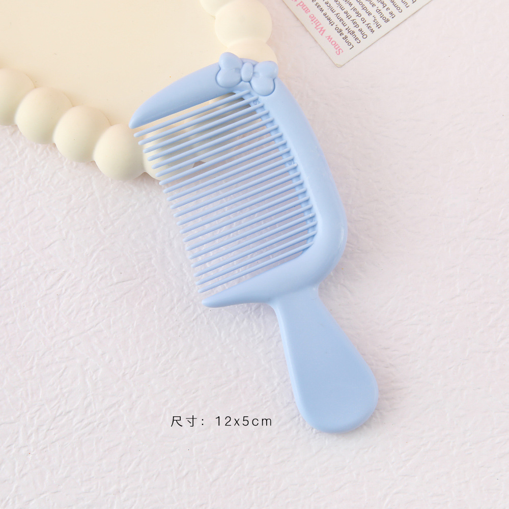 Mini Peine para Cabello con Moño de Plástico Portátil con Mango para Uso Doméstico y Estudiantes