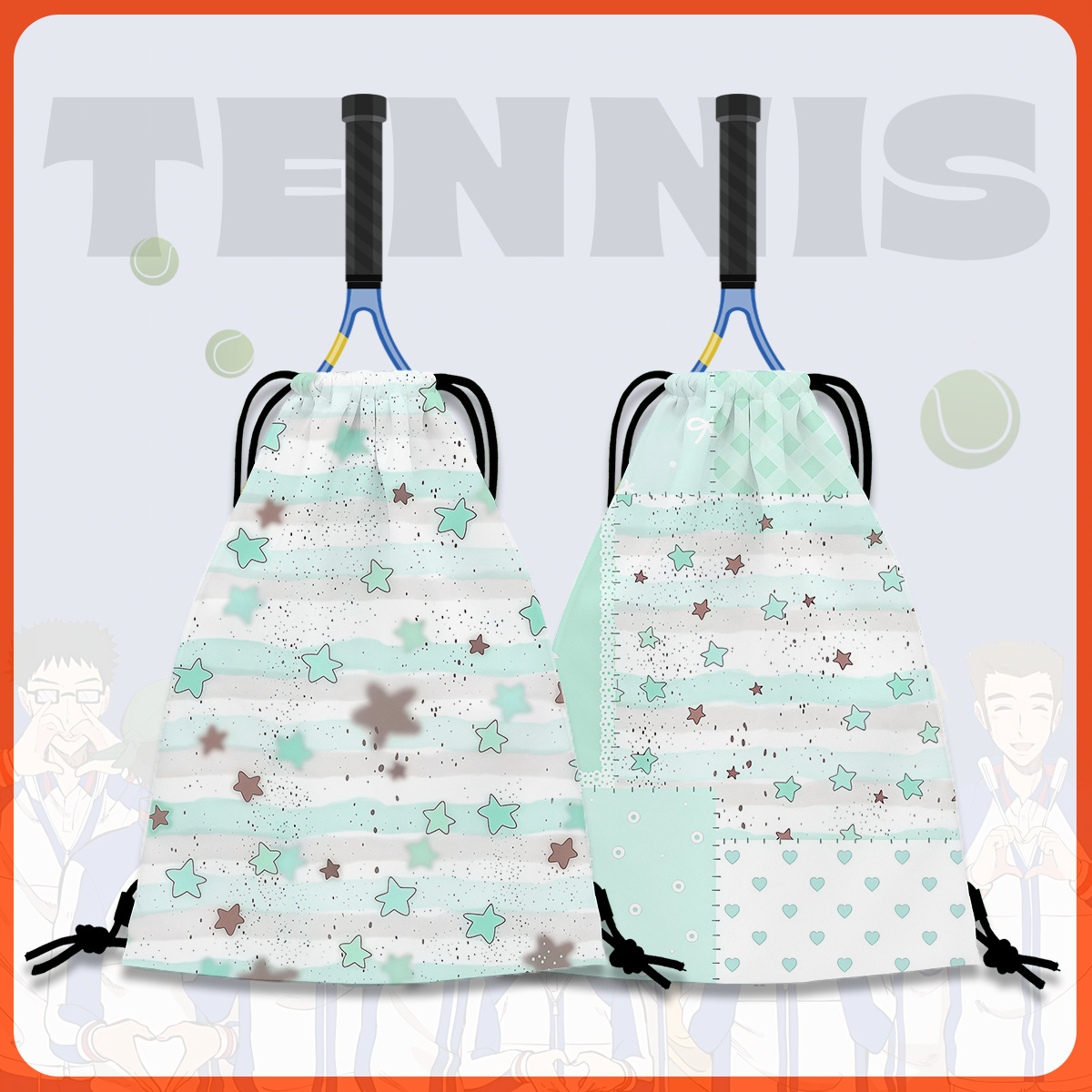 Mint Green Tennis Bag New Simple Tennis Racket Cosmetics Bag Ins Student Sports Portable Large Capacity Backpack