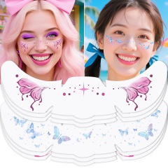 国境を越えたヨーロッパとアメリカのそばかすタトゥーステッカー防水蝶かわいい子供用メイクアップステッカーコンサートサポートフェイスステッカーカスタマイズ