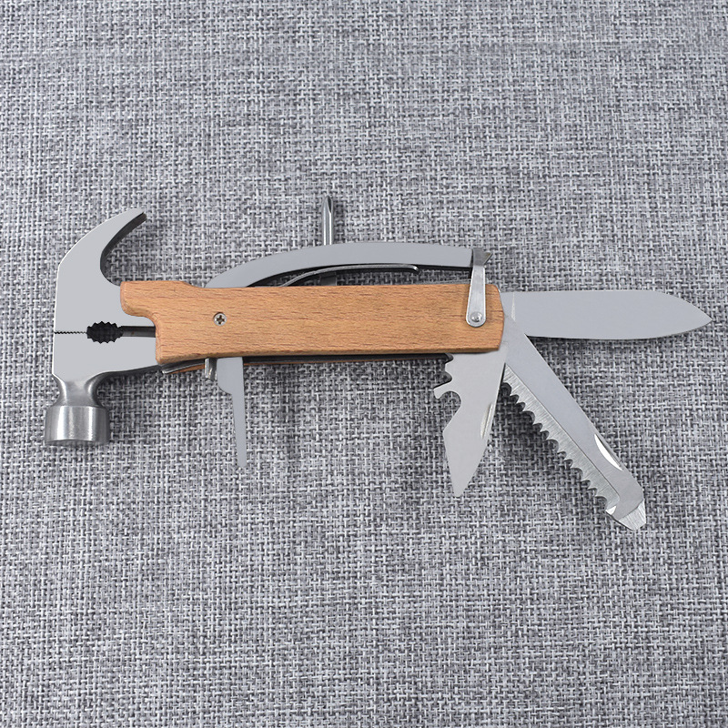 小号木柄多功能安全锤榉木羊角锤车载破窗逃生锤野外组合工具