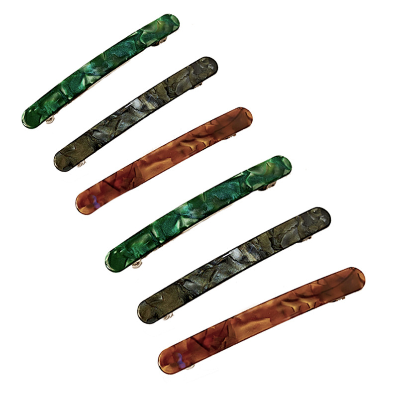 French-Style Simple and Elegant Bangs Hairpin Ponytail Clip Spring Clip Back of the Head Long Horizontal Clip Bobby Pin Top Clip Hairpin