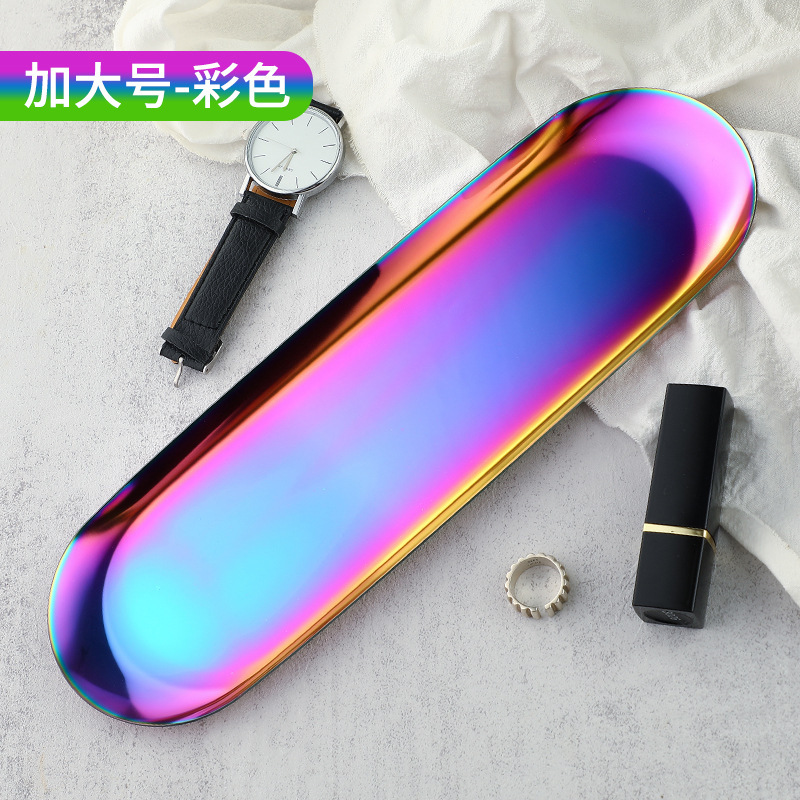 Ins風金色ステンレスアクセサリー盤女子寝室化粧品収納盤金属収納盤玄関置物|undefined