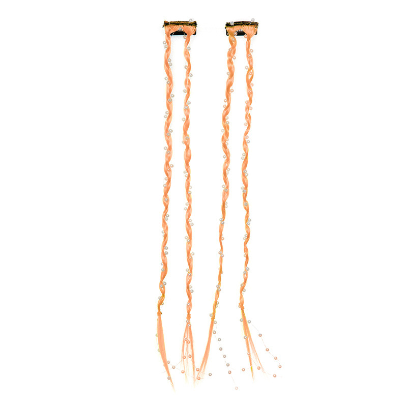 bb clip de moda perla pequeña trenza china rojo dulce cool grupo de mujeres viento picante teñido pelucas
