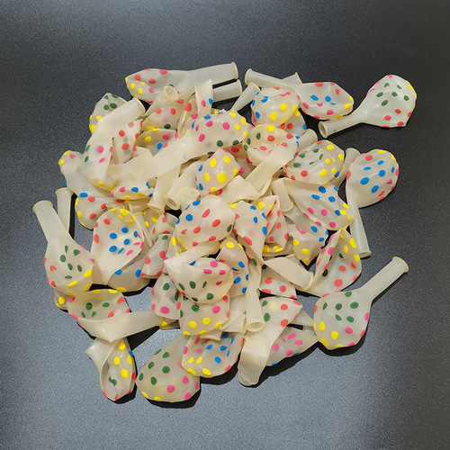 12-inch 2.8g transparent printed colorful dot balloons for wedding and birthday parties, circular dot balloons for weddings