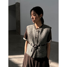 COMOS CMS静奢风羊毛呢新款女式马甲女秋外穿时尚高级感255229