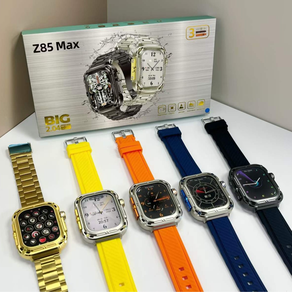 Reloj inteligente Z85 Max con llamadas Bluetooth, pantalla de 2.01 pulgadas, monitor de frecuencia cardíaca y oxígeno en sangre, resistente a tres elementos (agua, polvo y golpes) para exteriores + notificaciones push. image 3