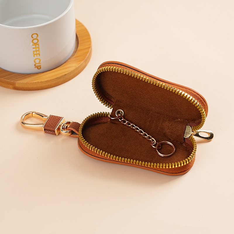 Bolsa de llaves pu transfronterizas para hombres de color sólido estilo coreano para hombres y mujeres bolsas de llaves de automóviles universales