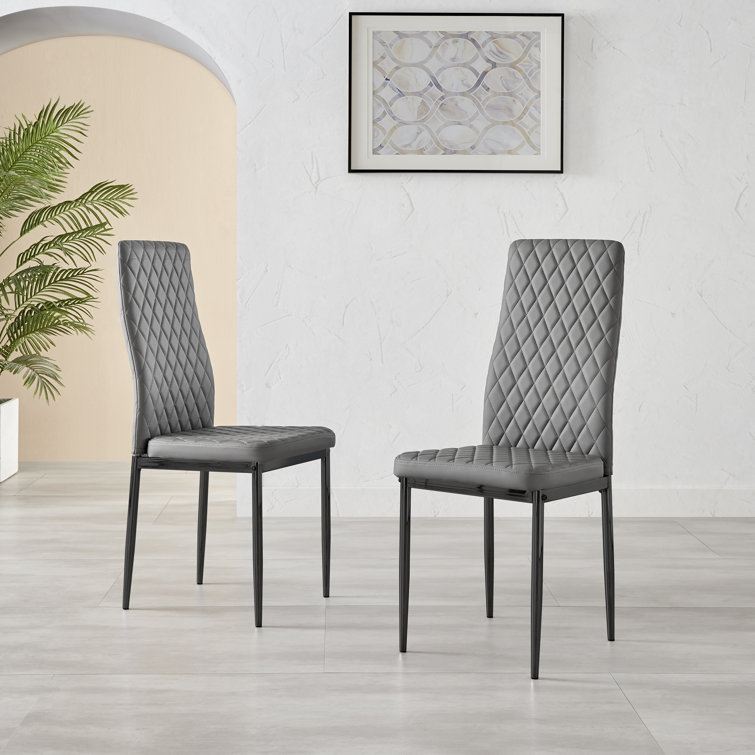 Silla de comedor moderna simple silla de comedor de lujo ligera silla de línea horizontal silla de comedor silla de respaldo silla de comedor fábrica de comercio exterior image 3