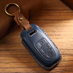 跨境熱銷車鑰匙套適用奧迪專用Q5/A4/A7時尚高檔車鑰匙保護殼包扣