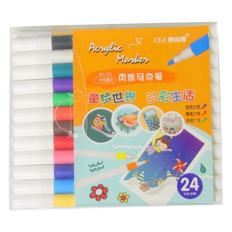 Acrylic Marker Pen 12-60 Colorful Handbook Pen Set Art Painting DIY Graffiti Brush Water-Based Marker Pen