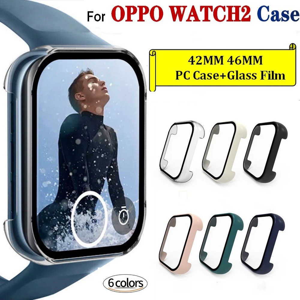 Suitable for OPPO watch 1 2 watch case 42mm/46mm tempered glass film PC integrated protective case