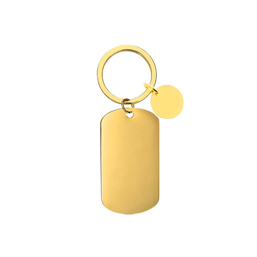 Keychain cross-border laser UV color printing blank stainless steel material holiday gift engraving metal keychain