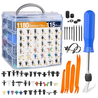 1295Pcs Boxed Buckle Suitable for Toyota Honda Ford Car Bumper Repair Fastener Clip Set (Digər kuzov və aksesuarlar)