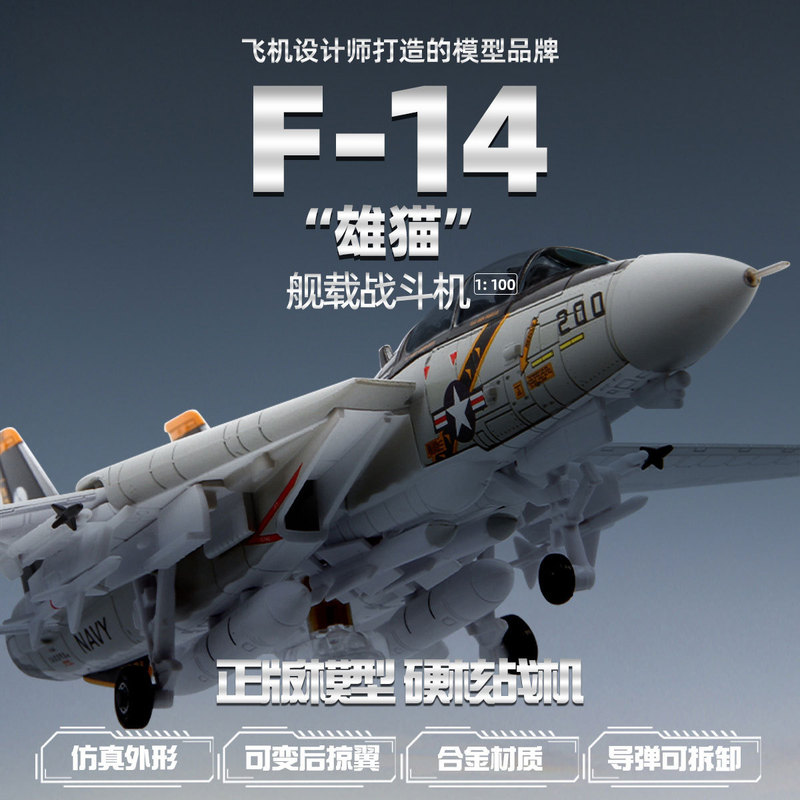 Alloy F14 Panda Fighter F15 Aircraft Model Simulation 1:100 Static American Aviation Model Ornament