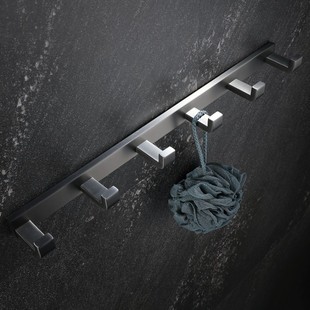 Bathroom Gun Gray Hook with Punched Fixing Stainless Steel 304 Light Luxury Bathroom Hook for Hanging Clothes Wall-Mounted Hook