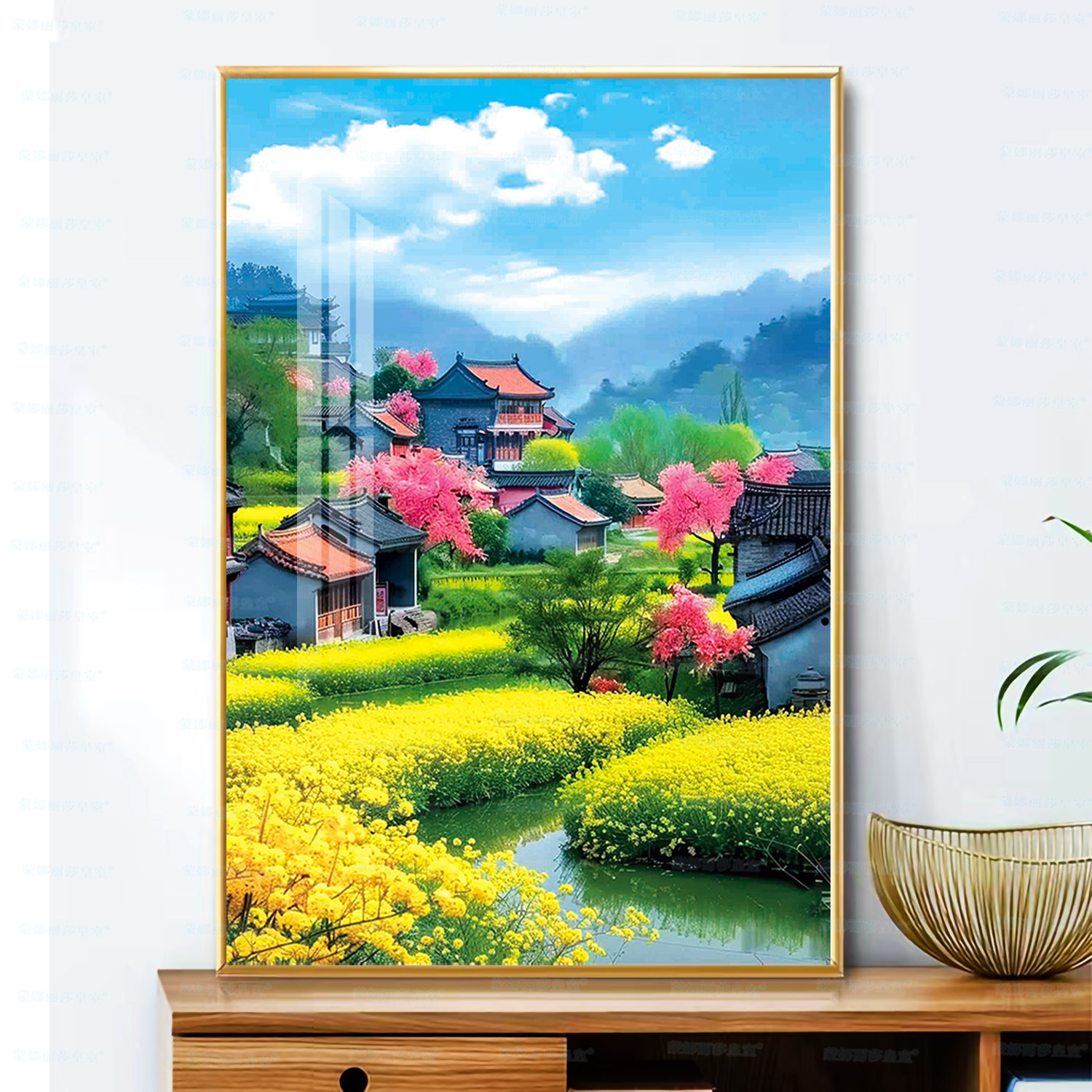 [Algodón importado] Mona Lisa Real bordado a mano de la ciudad natal de la colza de flores nuevas flores escénicas image 4