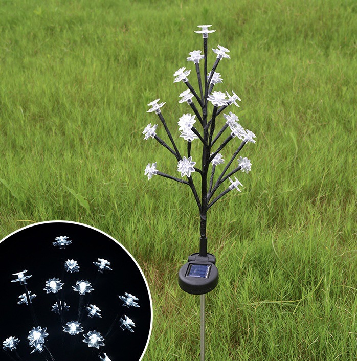 Luz de bola solar LED, jardín al aire libre, luz de flor de cerezo, luz de tierra, luz de decoración de atmósfera, luz de césped de parque